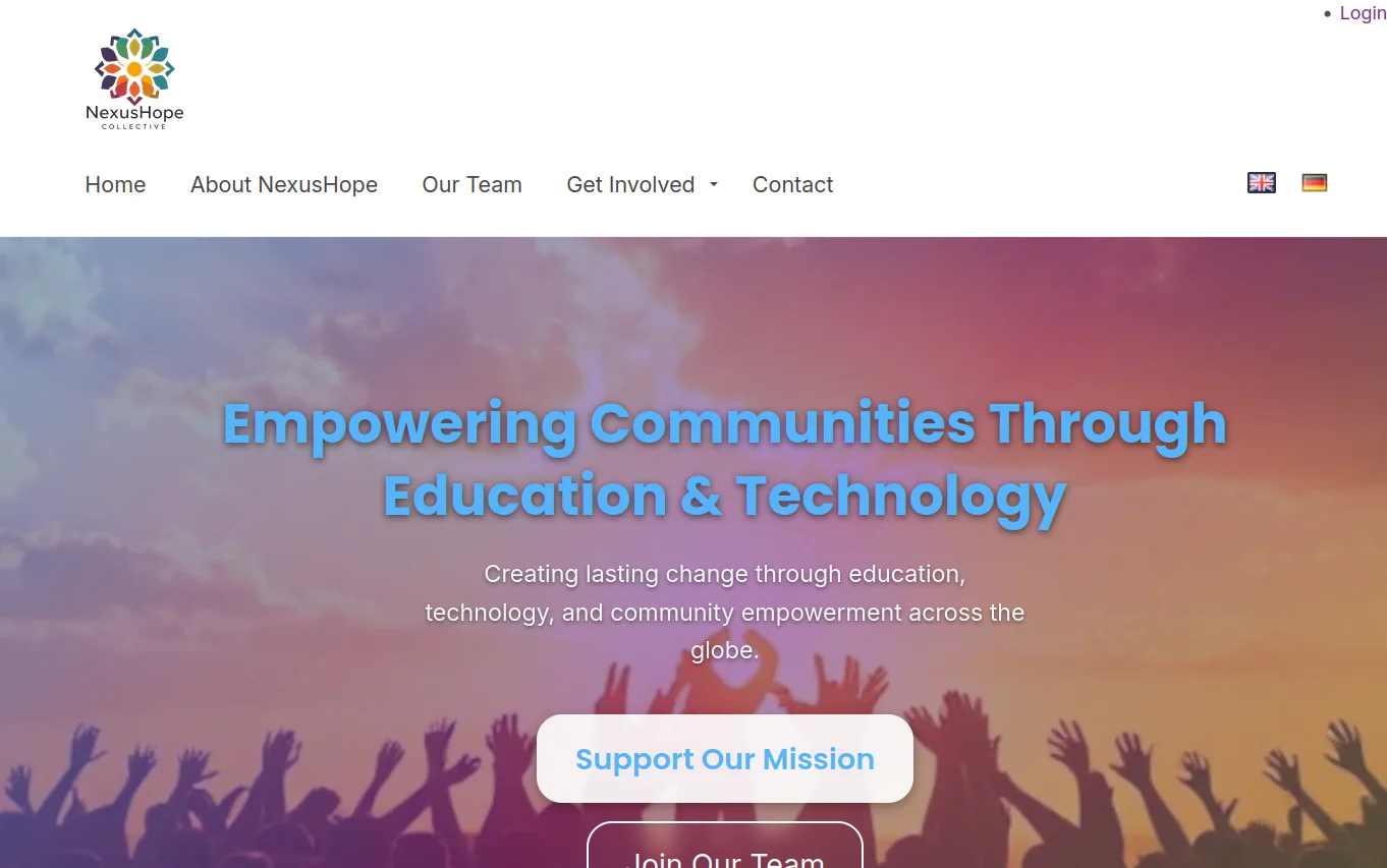 NexusHope Collective - Modern Backdrop CMS website for nonprofit community empowerment