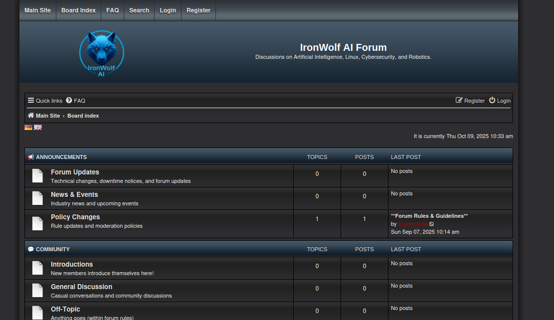 Dual Language phpBB Forum System - English and German communities